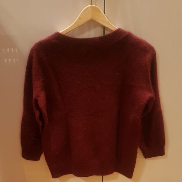 Club Monaco Women's Rabbit Hair Crew Neck Sweater - Picture 2 of 4